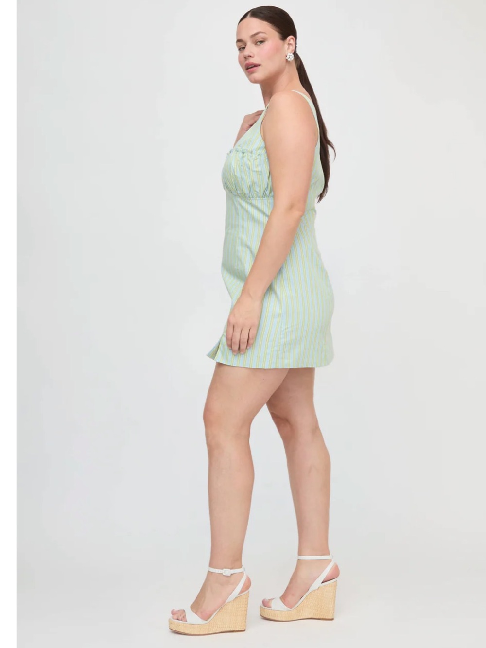 Hill House Home The Eviana Dress in Blue/Green Stripe Size XL - Picture 7 of 8